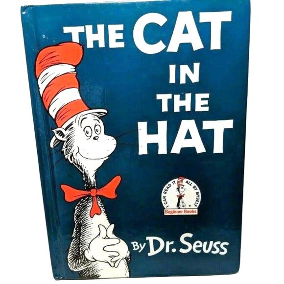 The Cat In The Hat Hardcover Book By Dr. Seuss Beginner Books Random House 1957 - Picture 1 of 5